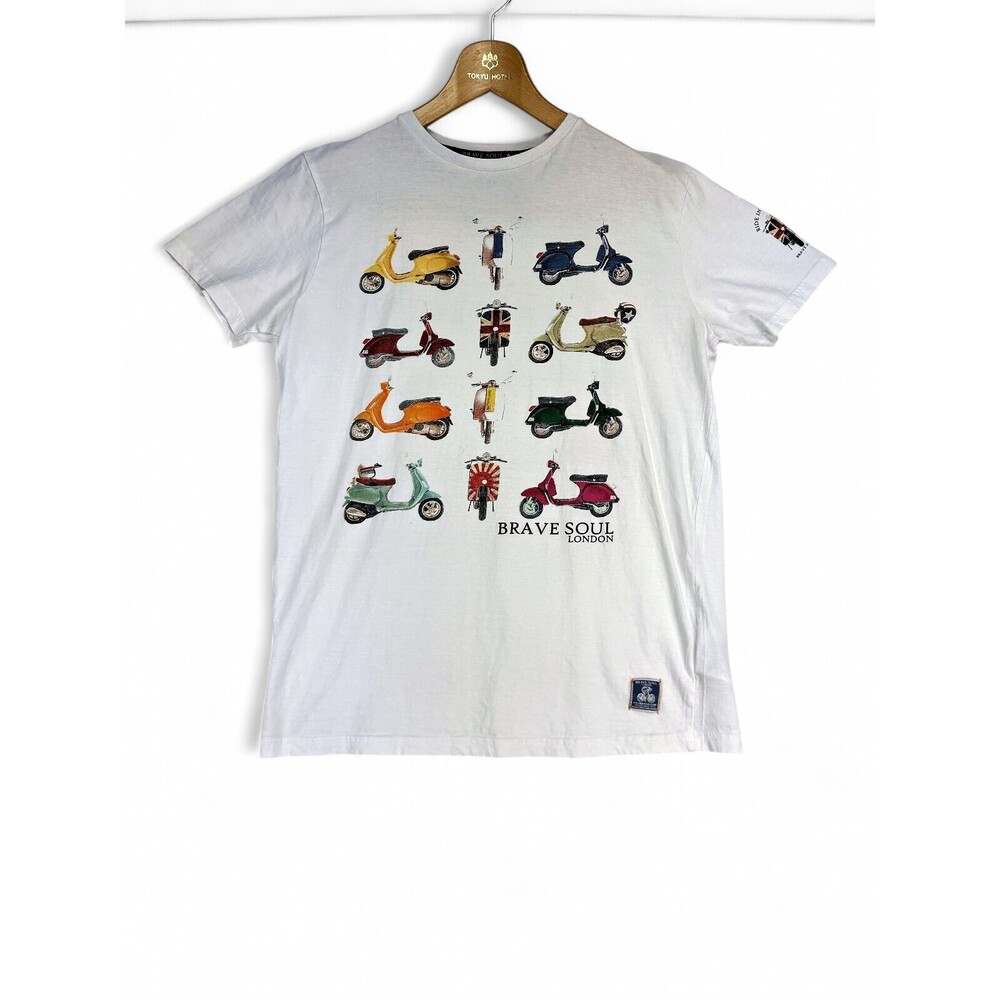 Brave Soul London Men's Scooter Graphic T-Shirt -‎ Medium